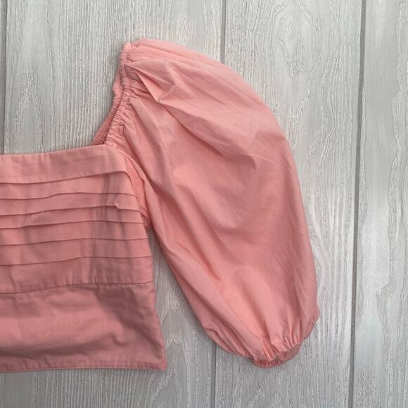Abercrombie & Fitch Women's Pink Puff Sleeve Crop Top Size Small - Picture 7 of 10